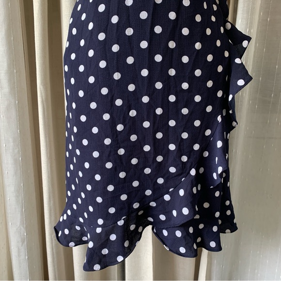 POLKA DOT RETRO BLUE AND WHITE MINI DRESS S - Picture 5 of 10